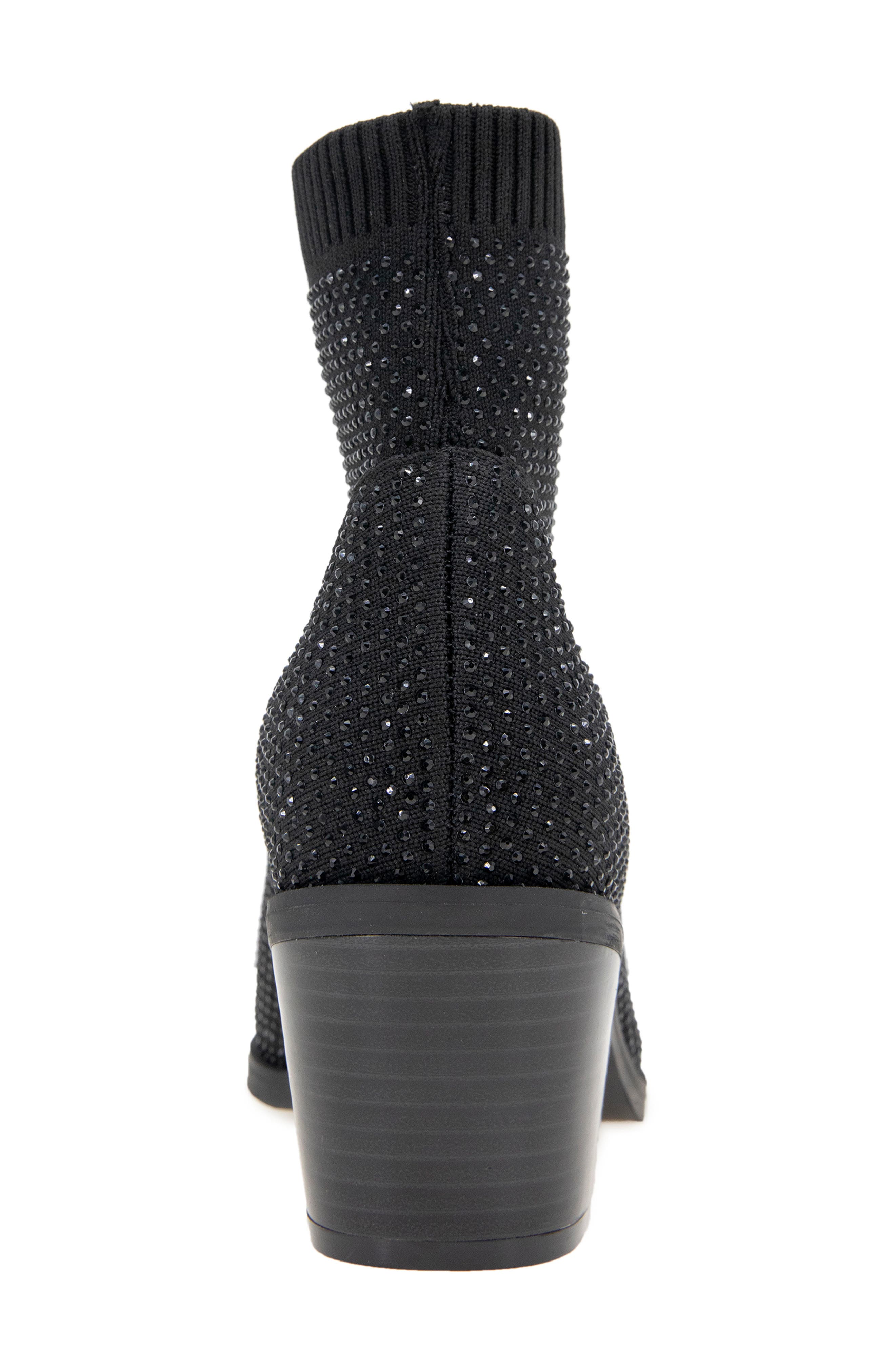Reaction Kenneth Cole Jess Bejeweled Sock Bootie, Alternate, color, Black Ombre Knit