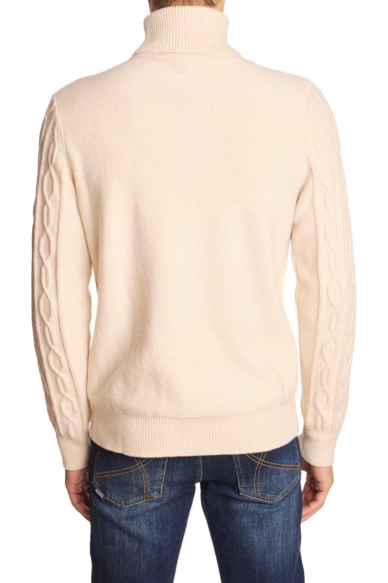 Cable Stitch Turtleneck Sweater, Alternate, color, BONE DUST