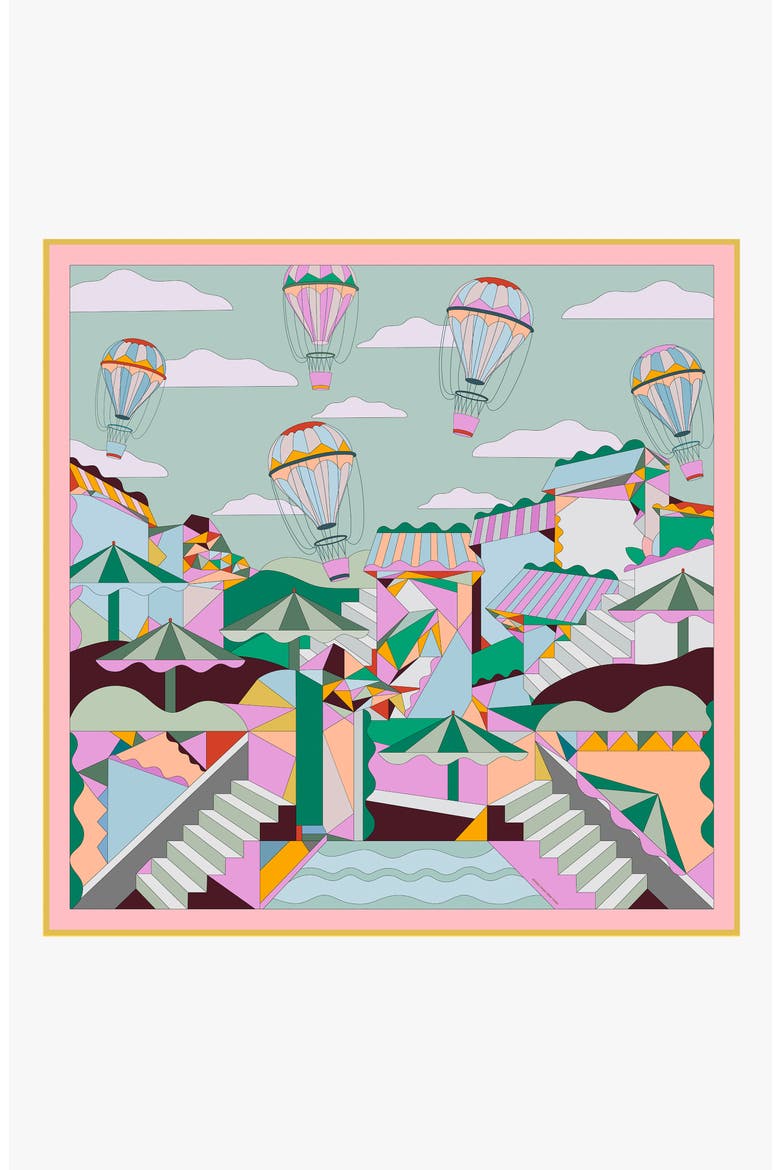Double Sided Silk Scarf of Journey, Main, color, Green