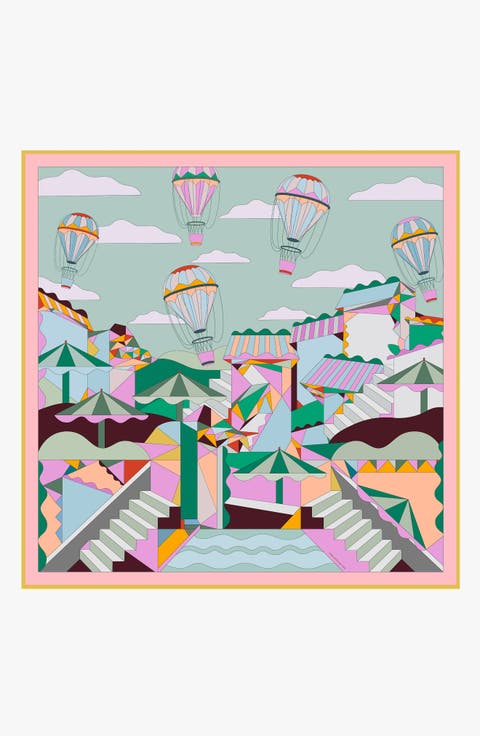 Double Sided Silk Scarf of Journey