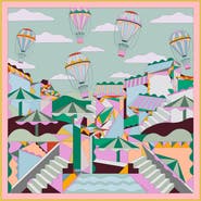 Jessie Zhao New York Double Sided Silk Scarf of Journey