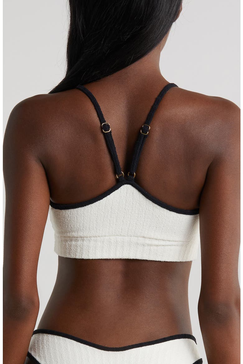Simple Rib Terry Bikini Top, Alternate, color, CREAM TERRY RIB BLACK BINDED