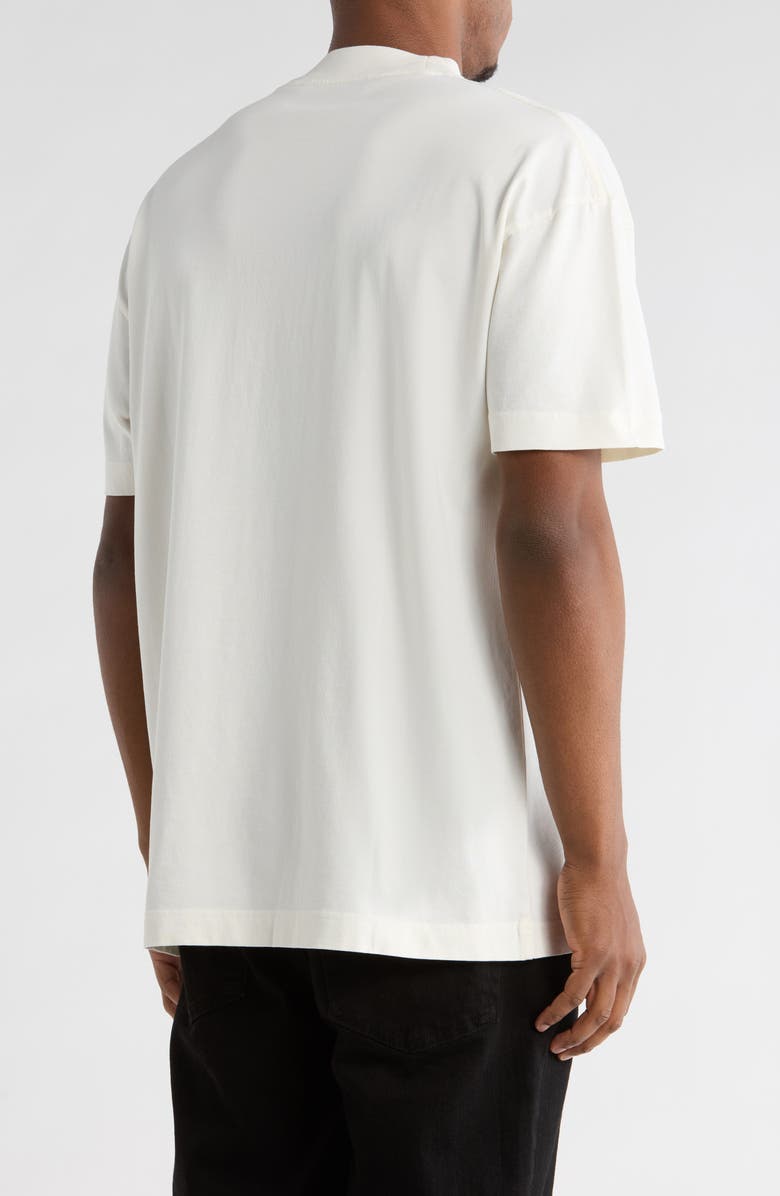 Palm Angels Logo Crewneck T-Shirt, Alternate, color, Off White Black