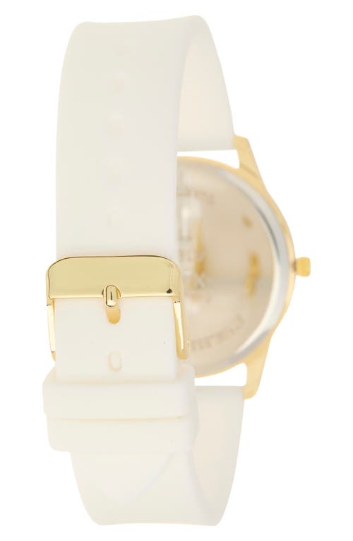 American Exchange Silicone Strap Watch & Assorted Bracelets Set, 38mm In White