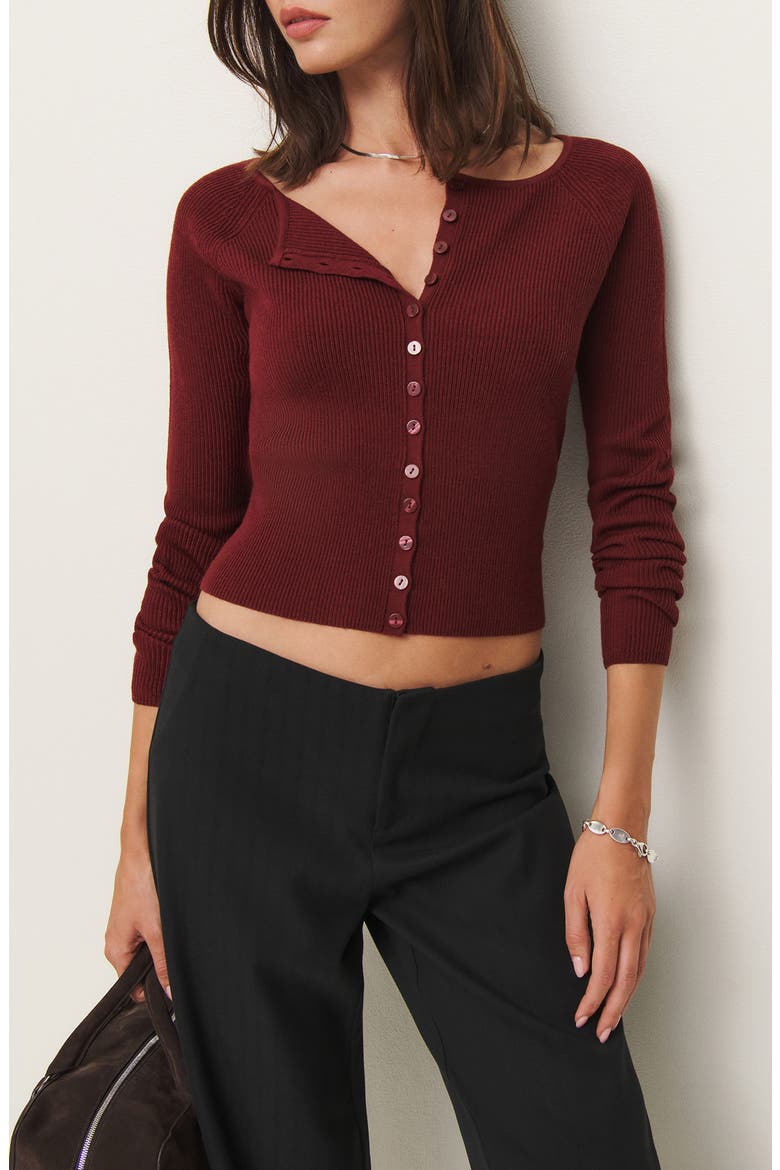 Meadow Wool Crop Cardigan, Main, color, CHIANTI