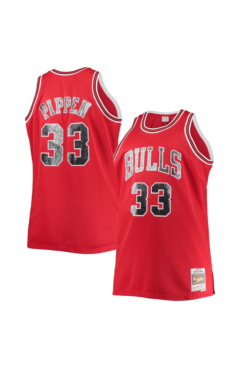 Mitchell & Ness Men's Mitchell & Ness Scottie Pippen Red Chicago Bulls Big & Tall 1997/98 NBA 75th Anniversary Diamond Swingman Jersey, Main, color, 
