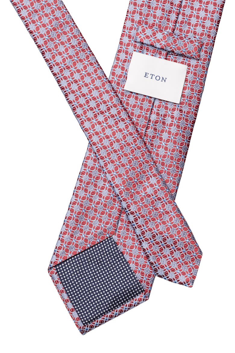 Medallion Silk Tie, Alternate, color, RED