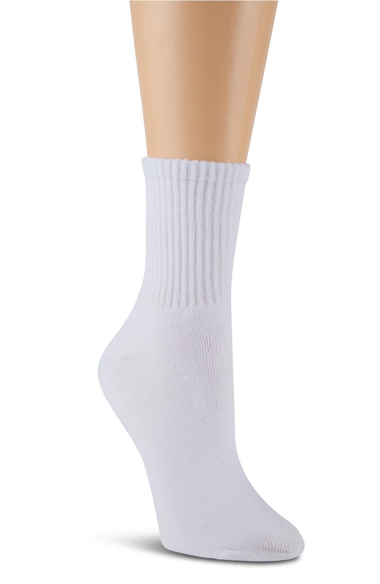 Laundry by Shelli Segal 6-Pack Full Cushion Crew Socks, Alternate, color, Heather Oatmeal/ White