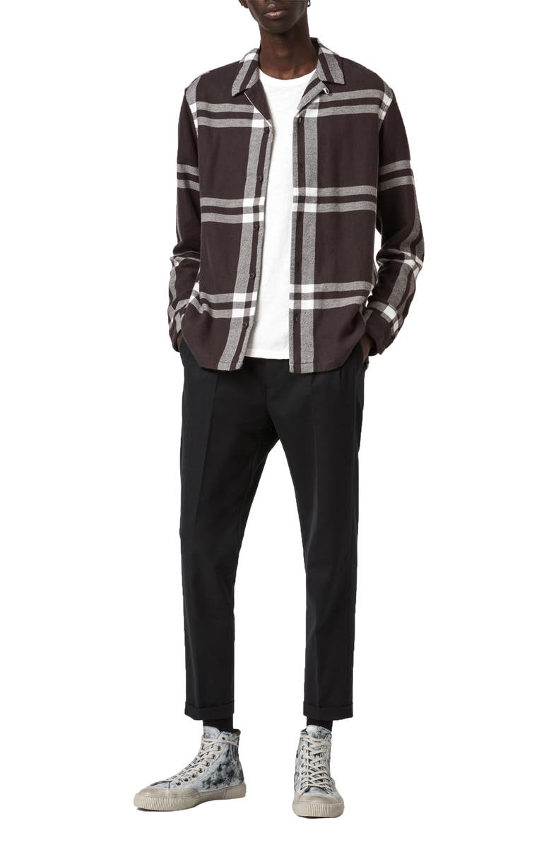AllSaints Anchorage Slim Fit Check Flannel Button-Up Shirt, Alternate, color,