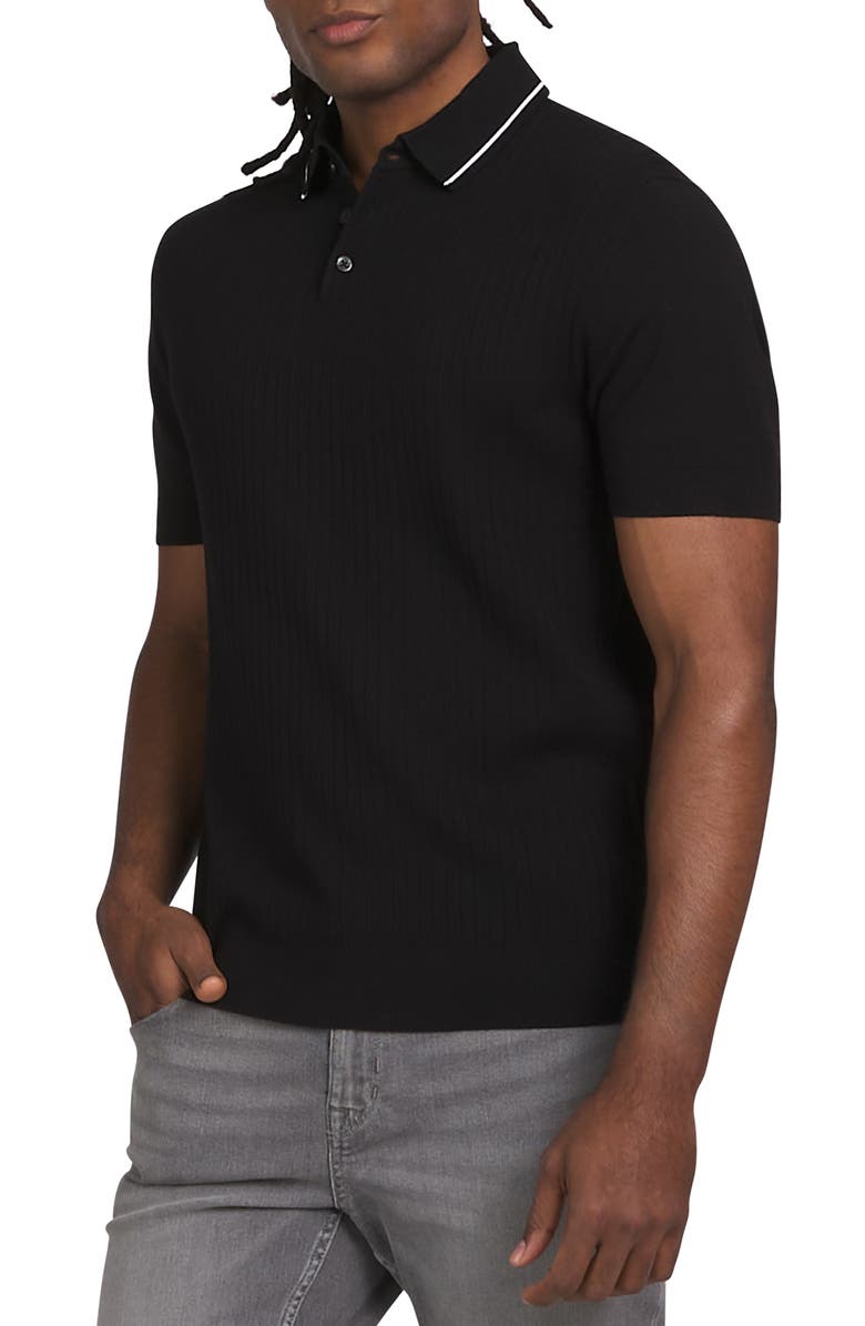 DKNY Farley Sweater Polo, Alternate, color, Black