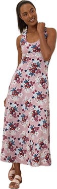 Pact Organic Cotton Fit & Flare Open Back Maxi Dress