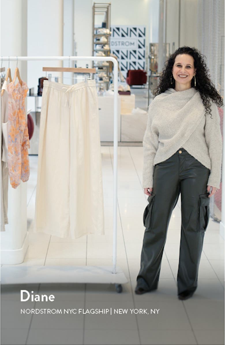 Lekeitio Wide Leg Linen Blend Drawstring Pants, sales video thumbnail