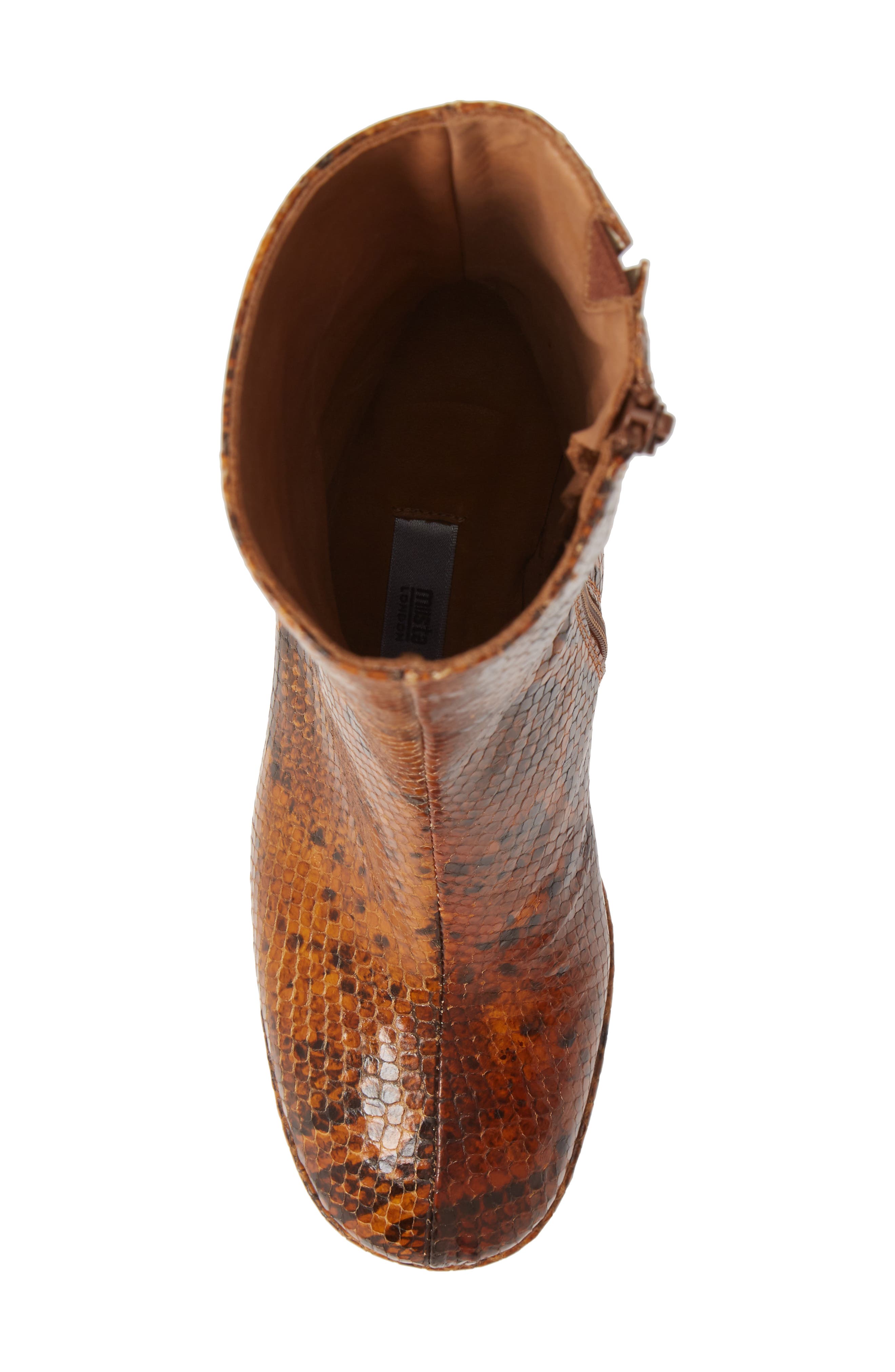Miista Carlota Snake Embossed Bootie, Alternate, color, 