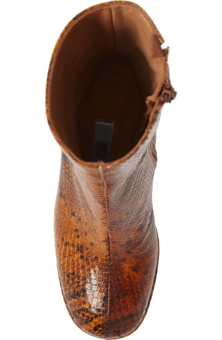 Miista Carlota Snake Embossed Bootie, Alternate, color,