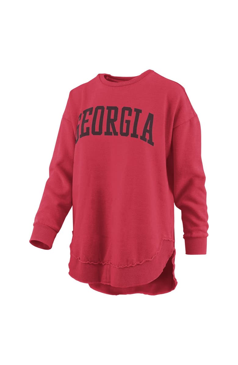 PRESSBOX Women's Pressbox  Red Georgia Bulldogs Melange Poncho Vintage Fleece Long Sleeve Pullover Sweatshirt, Alternate, color, Red
