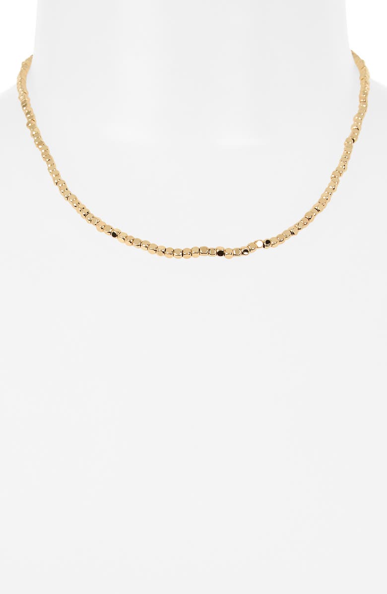 AllSaints Metal Bead Necklace, Alternate, color, Gold