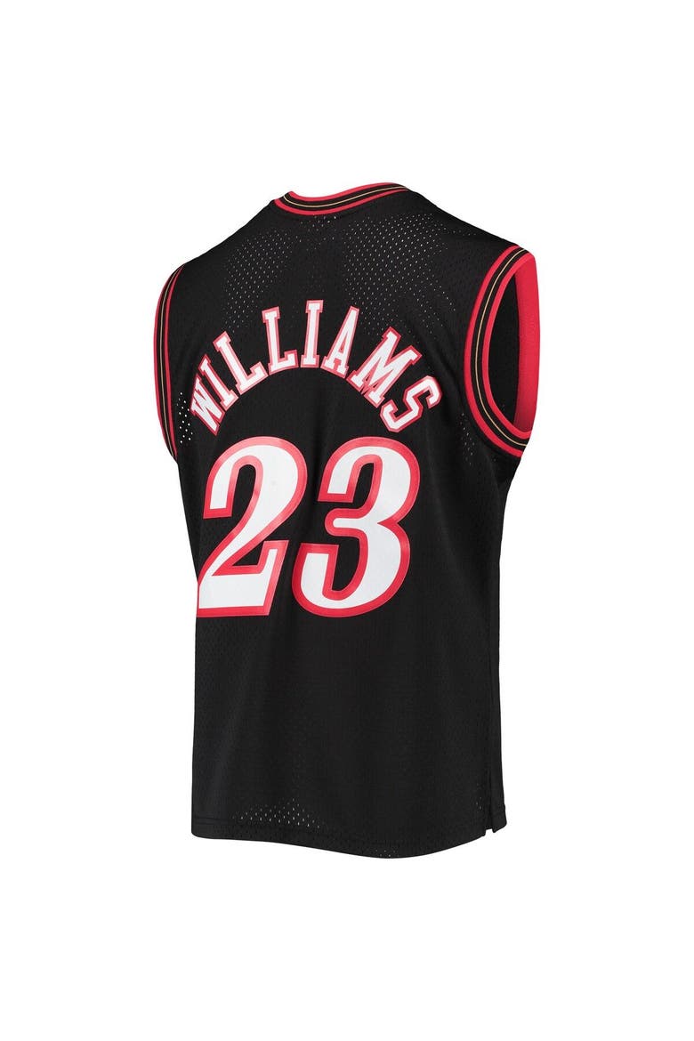 Men's Mitchell & Ness Lou Williams Black Philadelphia 76ers 2005/06 Hardwood Classics Swingman Jersey, Alternate, color, Black