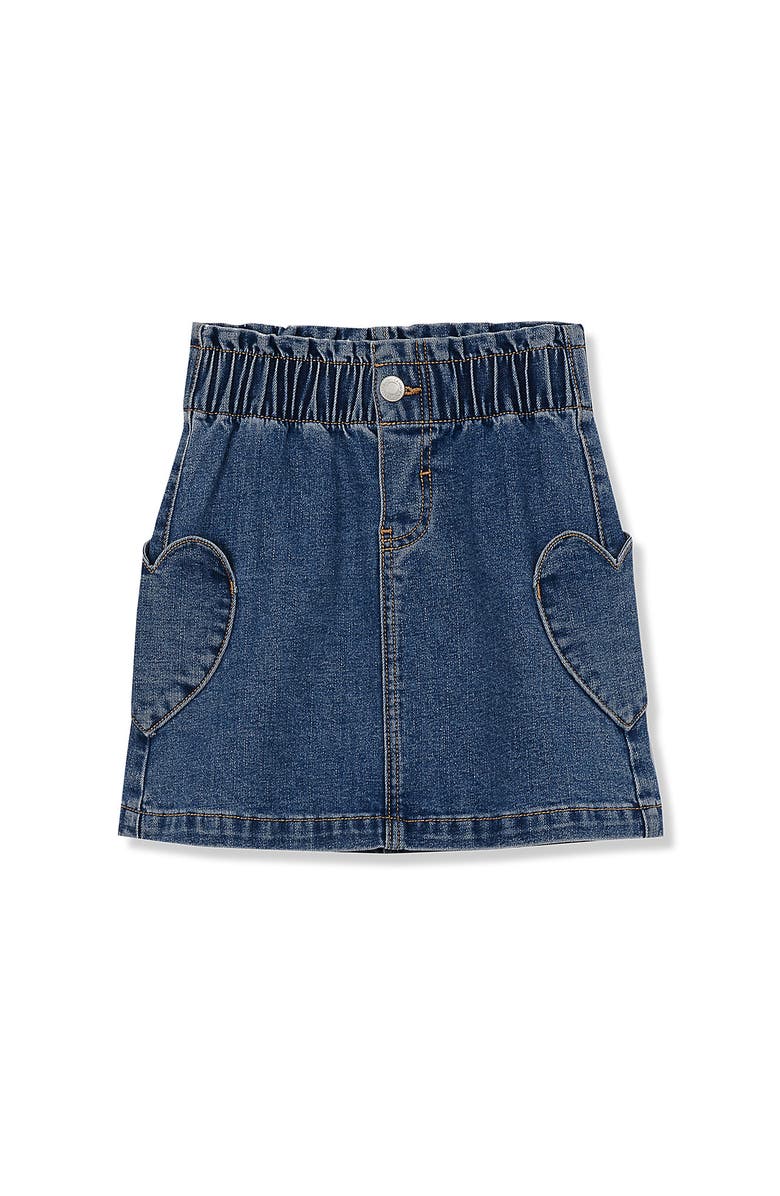 Lands' End Girls Paperbag Denim Skirt, Main, color, 