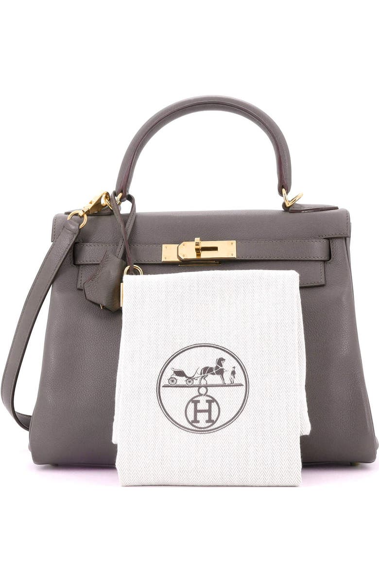 Pre-Owned Hermes Kelly Handbag Grey Evercolor with Gold Hardware 28, Alternate, color,