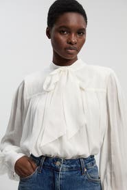 Karen Millen Tie-Neck Pussybow Blouse
