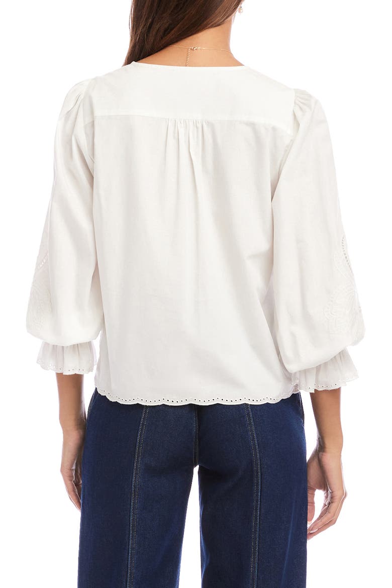 Eyelet Embroidery Button-Up Shirt, Alternate, color, WHITE
