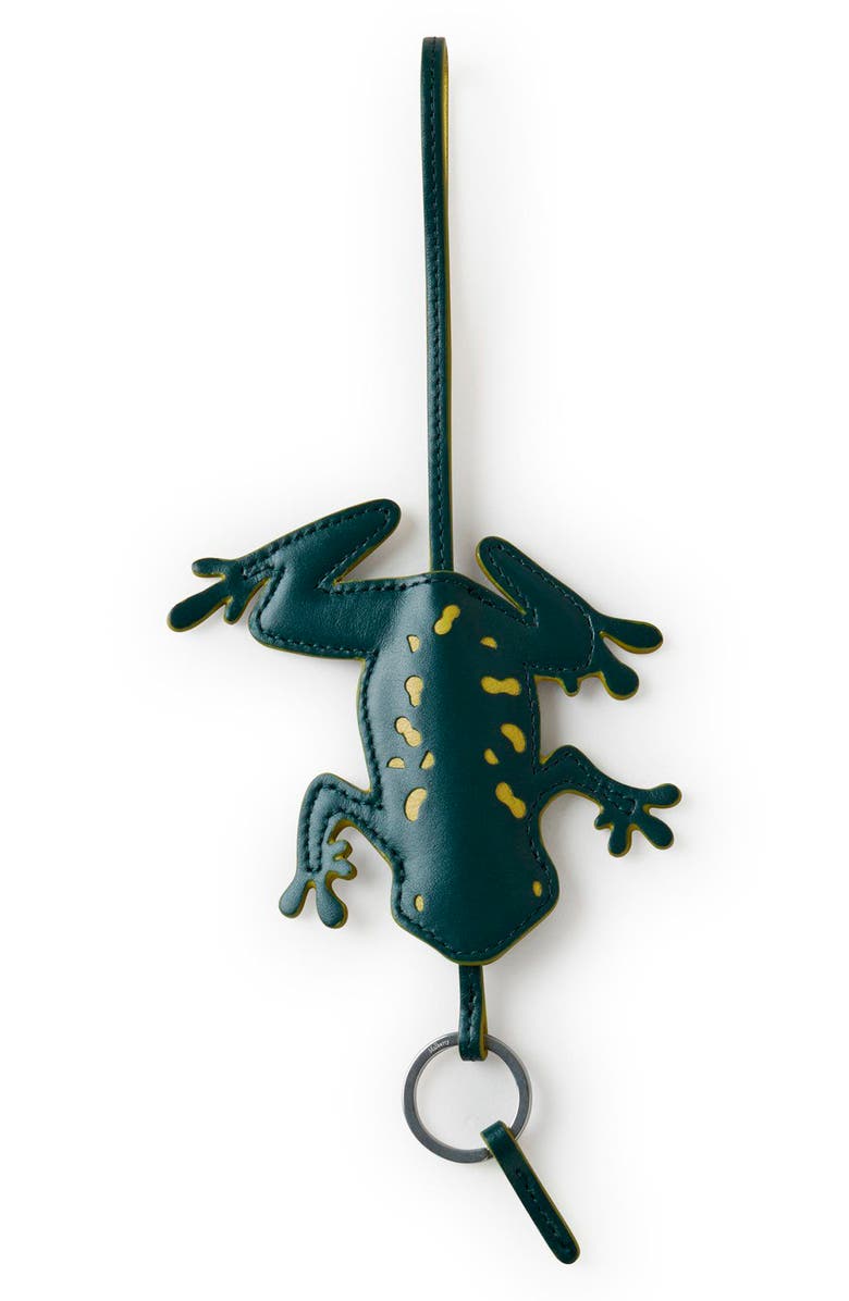 Mulberry Leather Frog Key Ring, Main, color, Mulberry Green