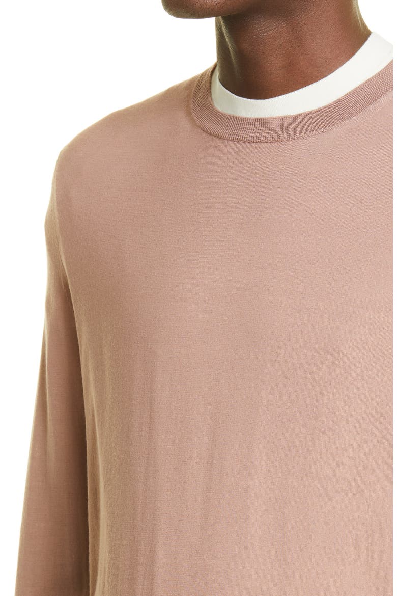 High Performance™ Merino Wool Crewneck Sweater, Alternate, color, PINK