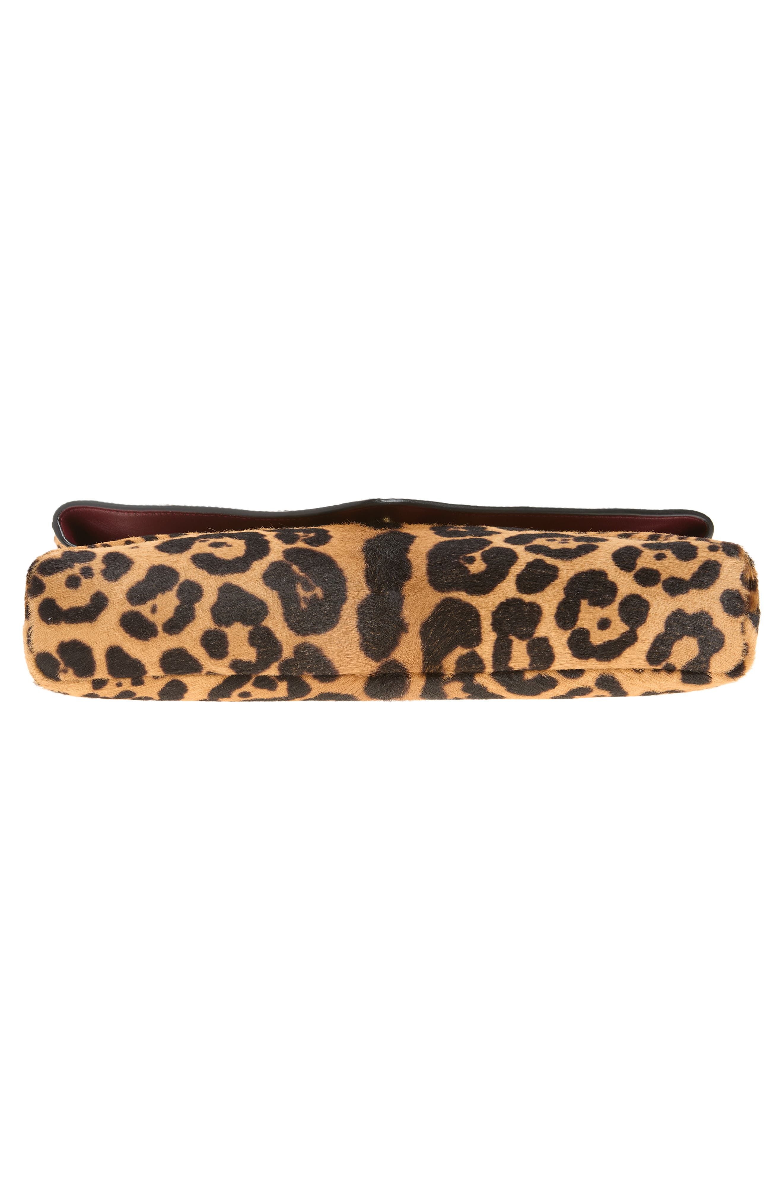 Genuine Calf Hair Envelope on a Chain, Alternate, color, BROWN/ NOIR