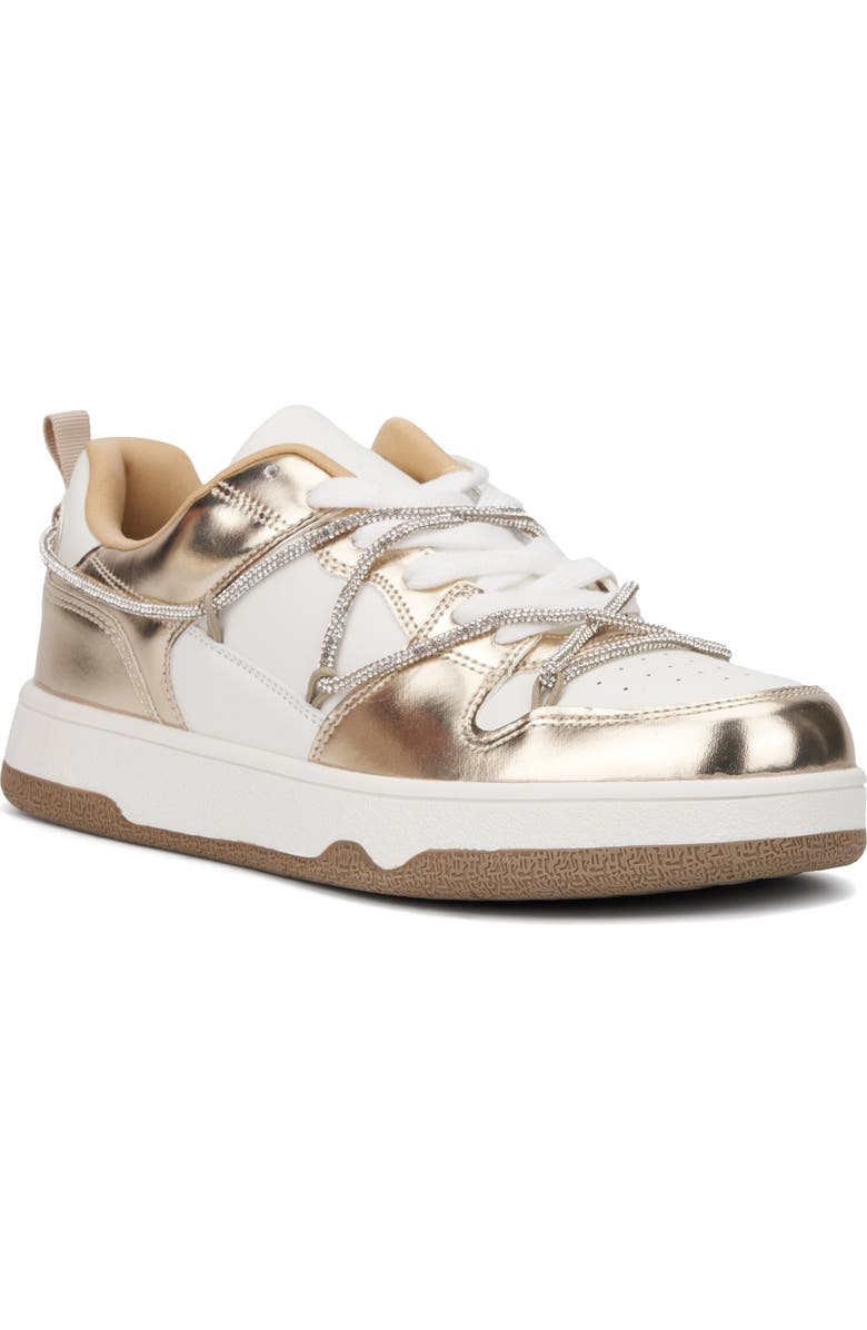 NEW YORK AND COMPANY Fable Metallic Sneaker, Main, color, Gold