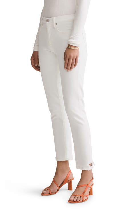 Toni Distressed Ankle Straight Leg Jeans (Glowed)