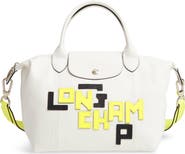 Longchamp Small Le Pliage Logo Leather Tote