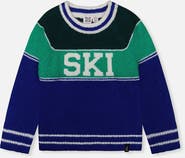Deux par Deux Ski Jacquard Colorblock Ribbed Cuff Sweater