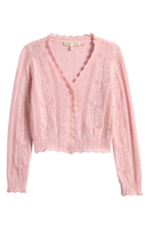 Kids' Alea Cotton Pointelle Cardigan