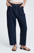 Kenneth Cole High Waist Front Pocket Crop Barrel Jeans