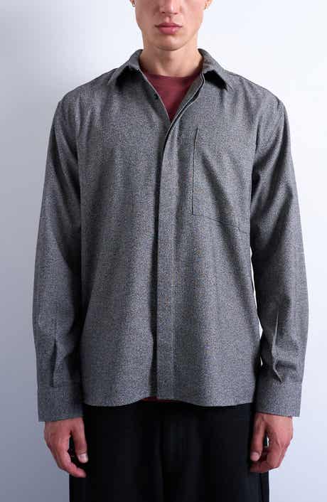Relaxed Fit Textured Button-Up Shirt