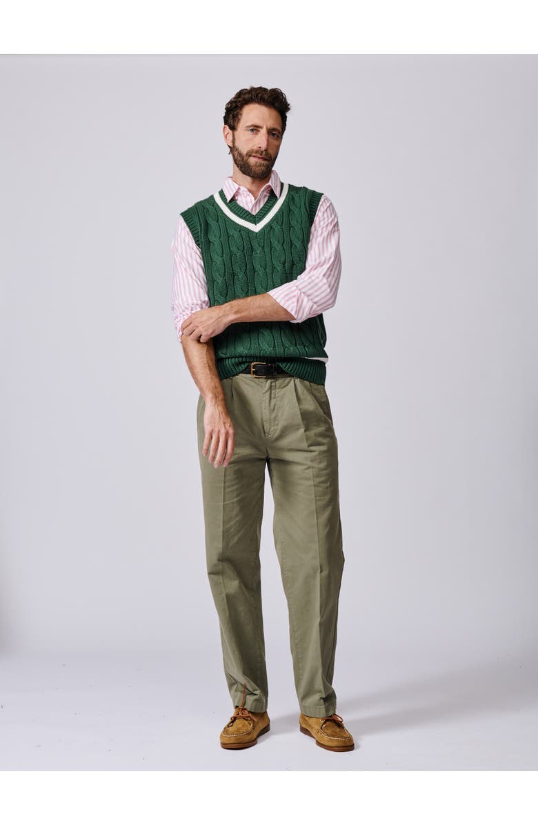 Aubin Everby V-Neck Cricket Slipover Vest, Alternate, color, Green