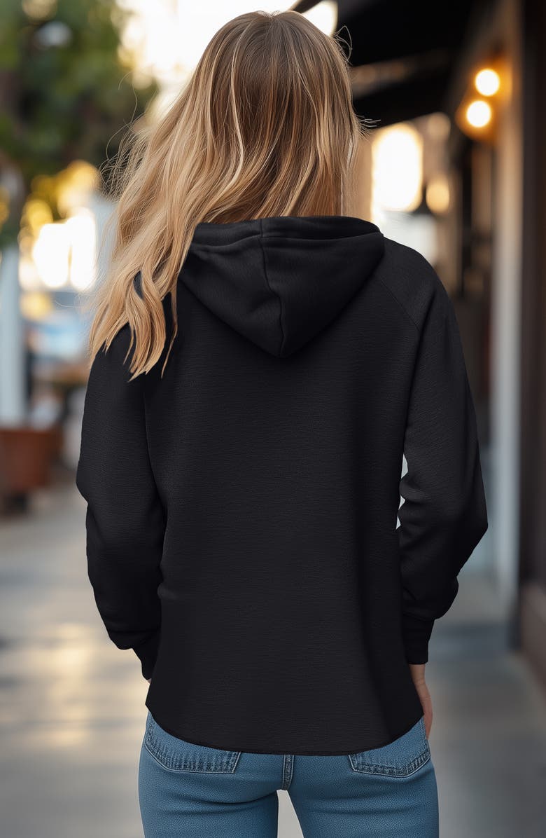 Dalix Ghost Zip Fleece Hoodie, Alternate, color, Black