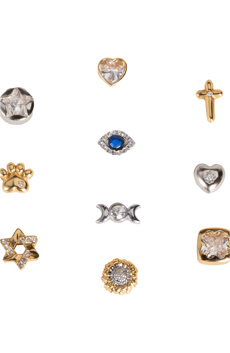 Alex and Ani Cross Mini Stud Earrings Earrings, Alternate, color, Silver