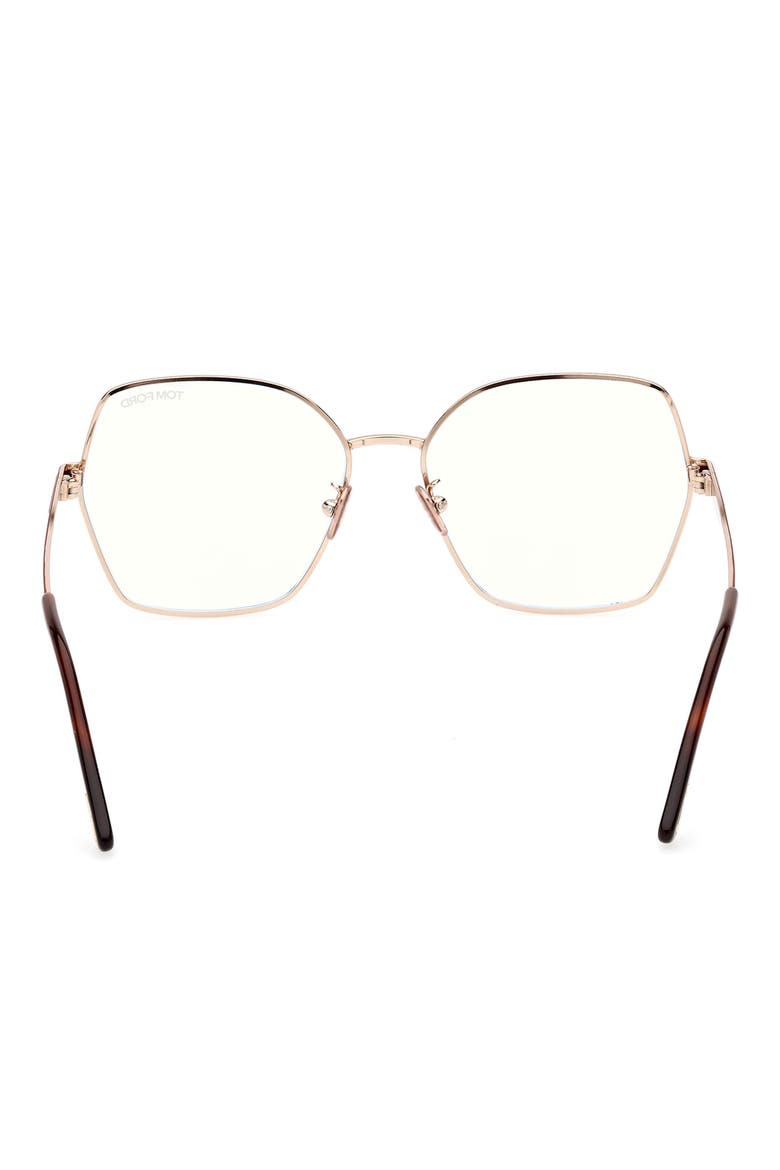 56mm Butterfly Blue Light Blocking Glasses, Alternate, color, SHINY ROSE GOLD