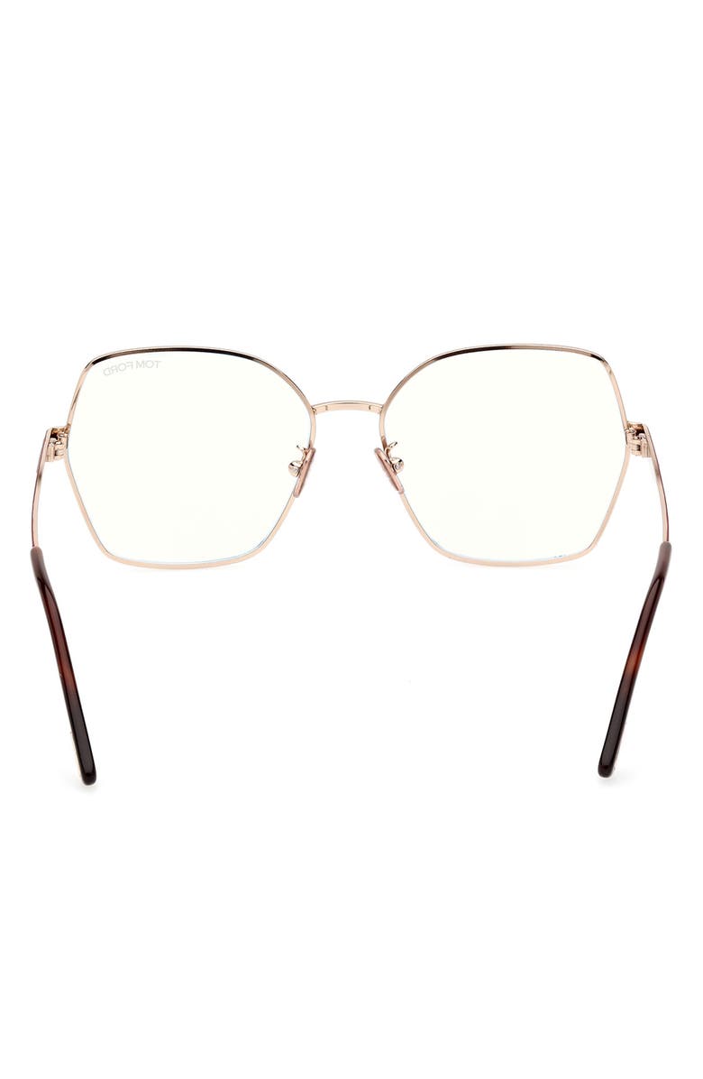 TOM FORD 56mm Butterfly Blue Light Blocking Glasses, Alternate, color,