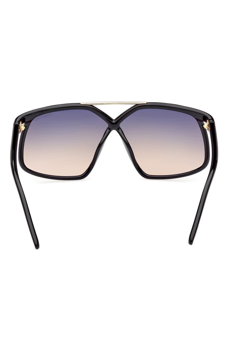 TOM FORD Meryl 64mm Gradient Polarized Oversize Square Sunglasses, Alternate, color,