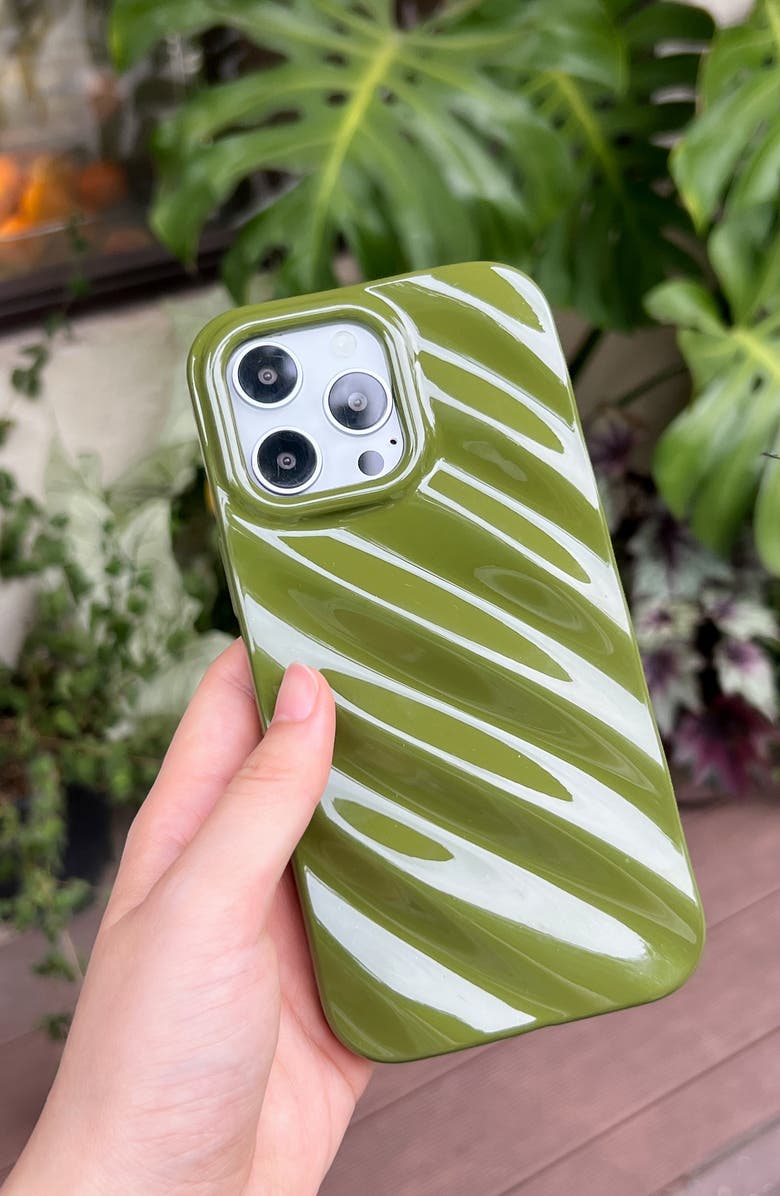 Auramma Silk Look Green iPhone 14 Pro Case, Alternate, color, Green