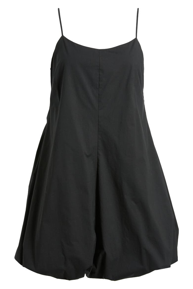 Blanca Bubble Hem Cotton Blend Minidress, Alternate, color, BLACK