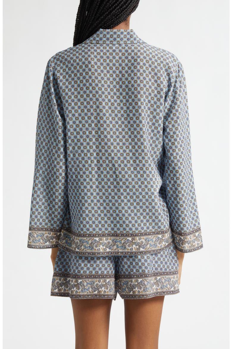 Eva Tie Front Mixed Paisley Print Top, Alternate, color, BLUE JAY MULTI