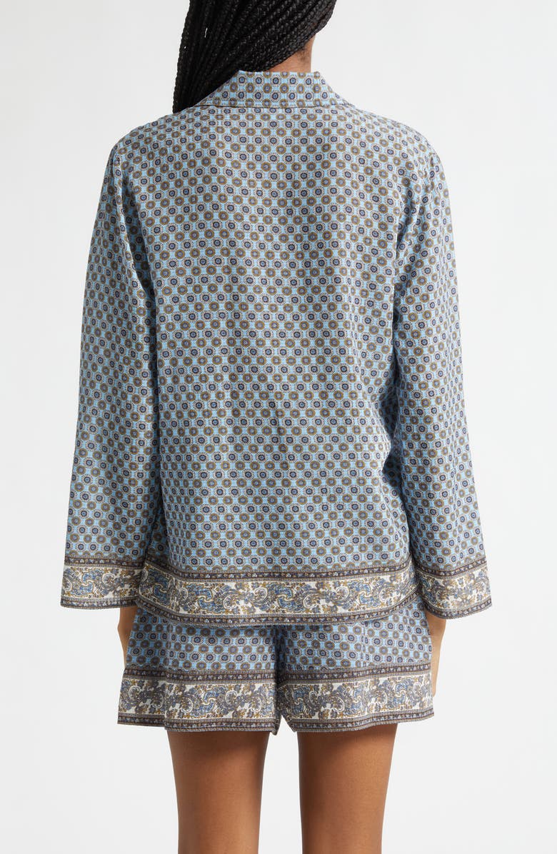 Veronica Beard Eva Tie Front Mixed Paisley Print Top, Alternate, color, Blue Jay Multi