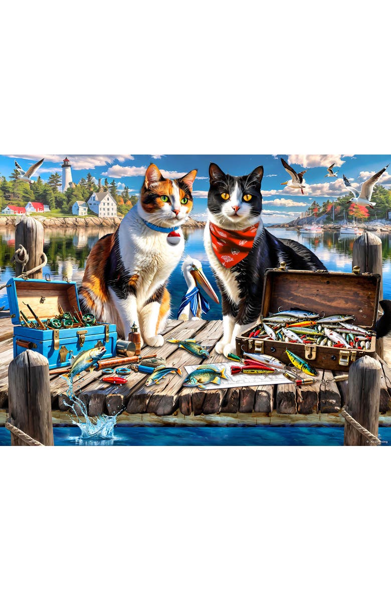 Sunsout Wharf Cats 1000 piece Jigsaw Puzzle for Adults, Alternate, color, Multicolor