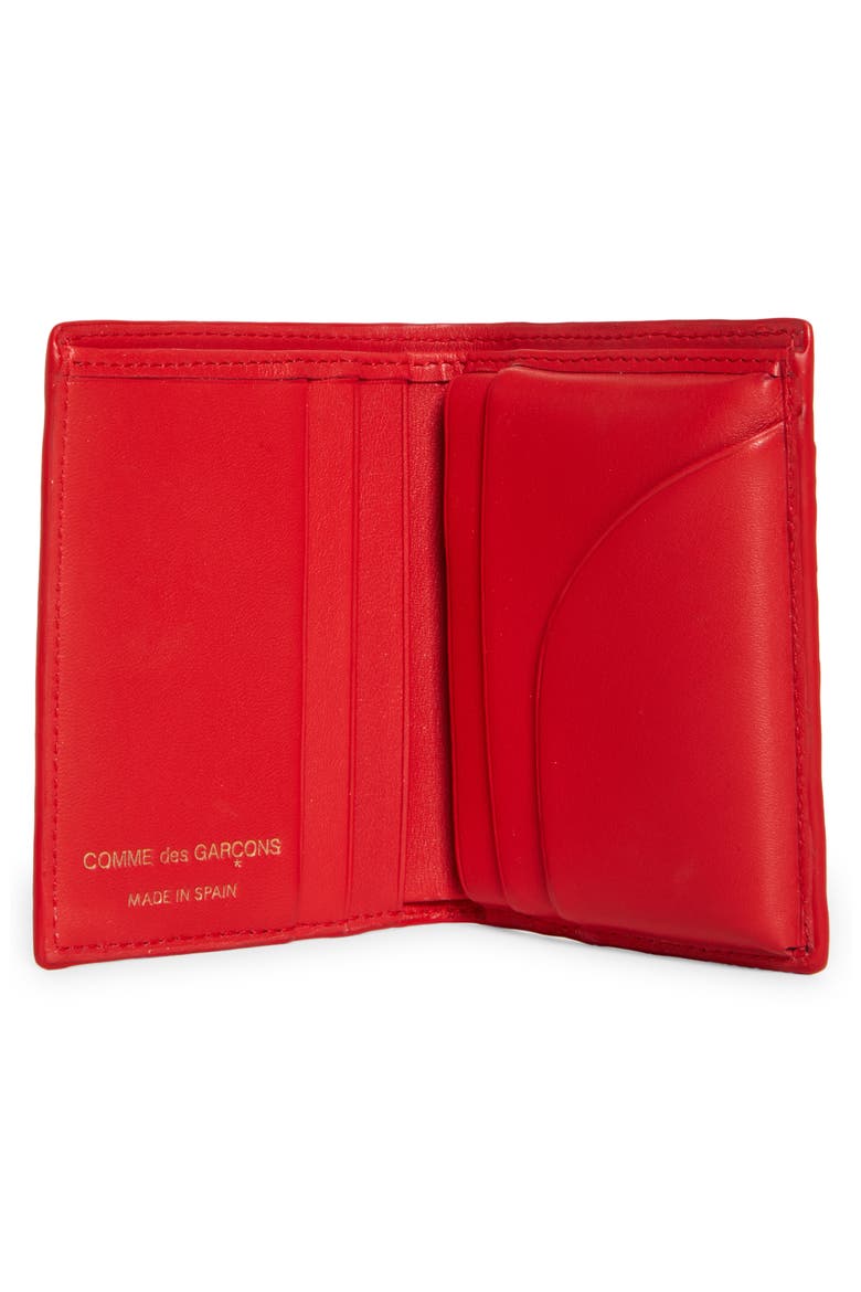 Roots Embossed Leather Bifold Wallet, Alternate, color, RED
