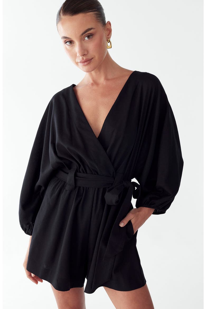 Maya Romper, Alternate, color, Black