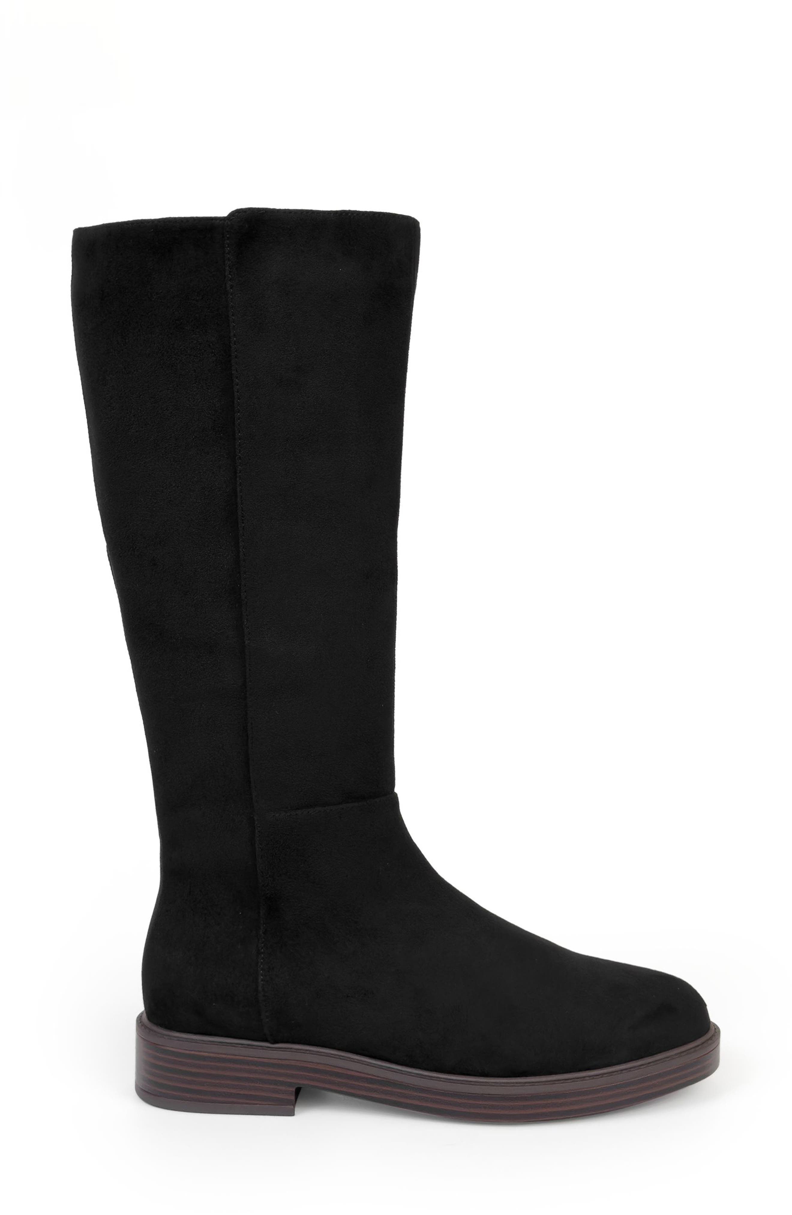 Aerosoles Prue Tall Boot, Alternate, color, Black Suede Shearling