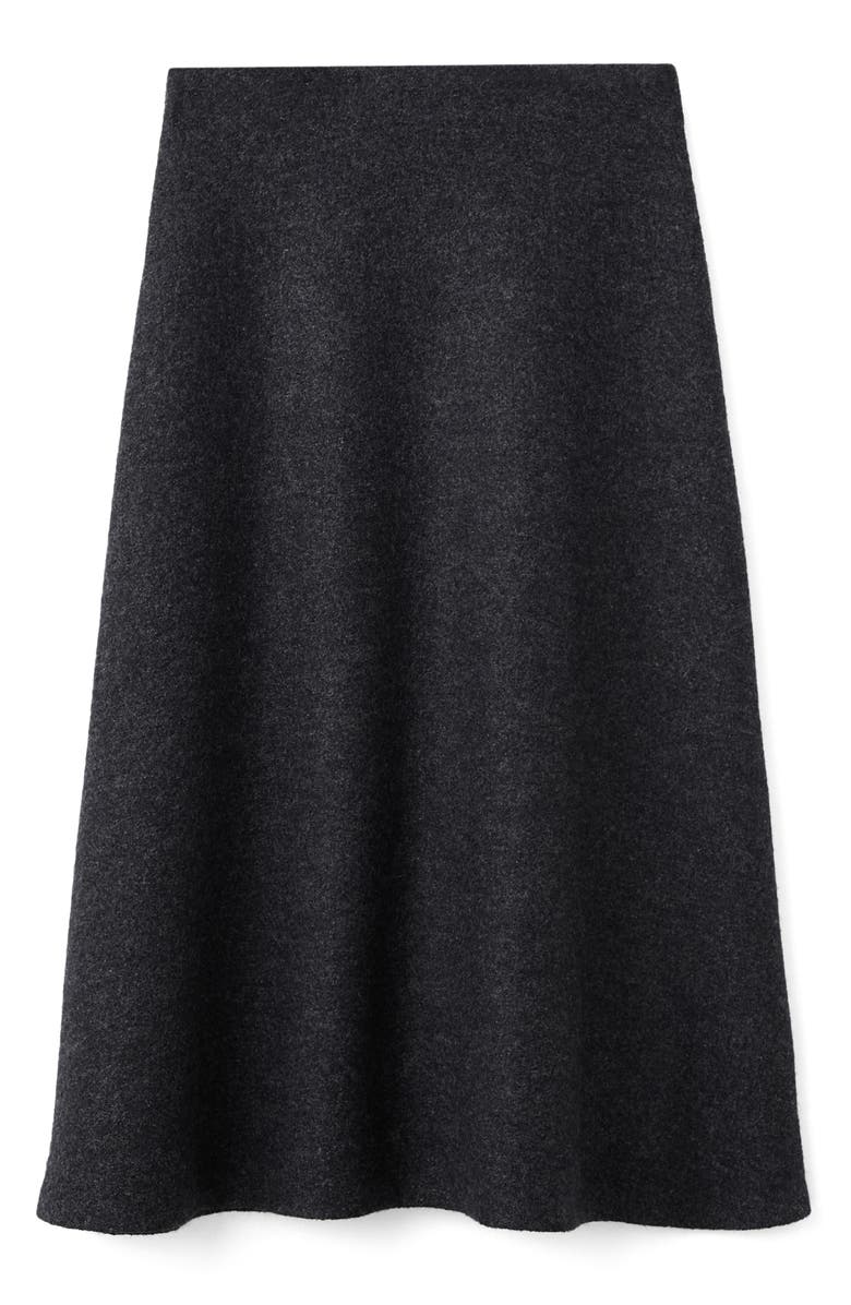 MANGO Penny A-Line Wool Blend Midi Skirt, Main, color, Grey